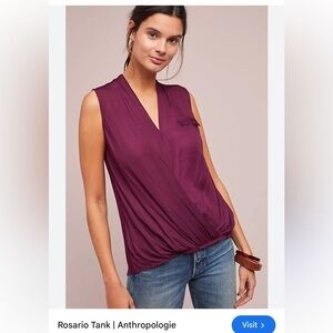 NWT Splendid sleeveless blouse burgundy Merlot snap crossover front twist